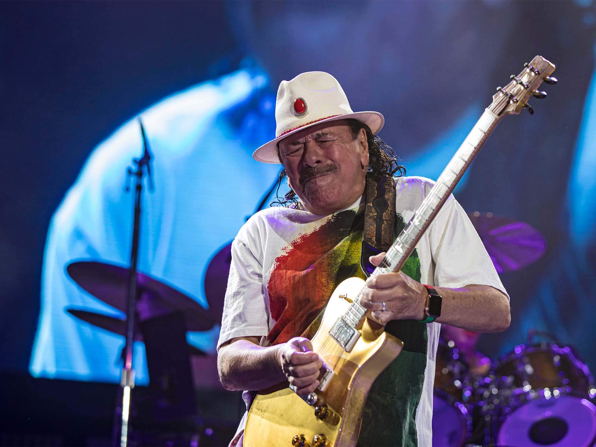 Santana performing live on stage